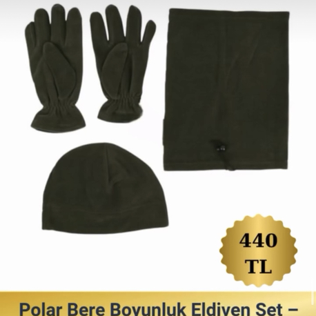 Polar bere boyunluk eldiven set