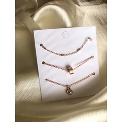 3'lü Rosegold Bileklik