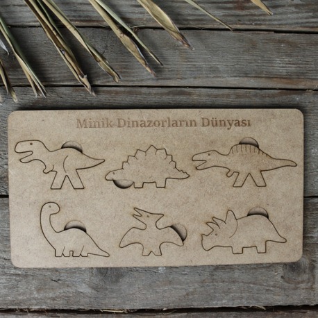 Minik Dinozorların Dünyası Ahşap Yapboz 