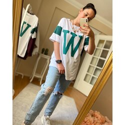 W Baskılı T shirt 