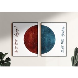 İkili Hazırlanan Yıldız Haritası 30*40 Poster 