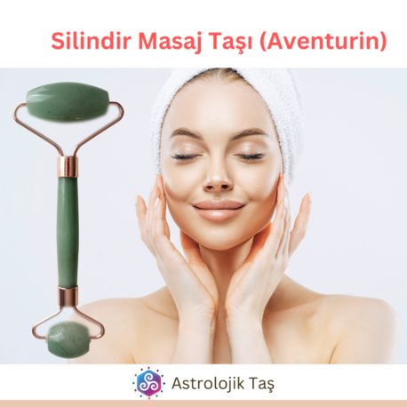 Aventurin Doğal Taş Yüz Masaj Silindiri (Roz Face Roller)