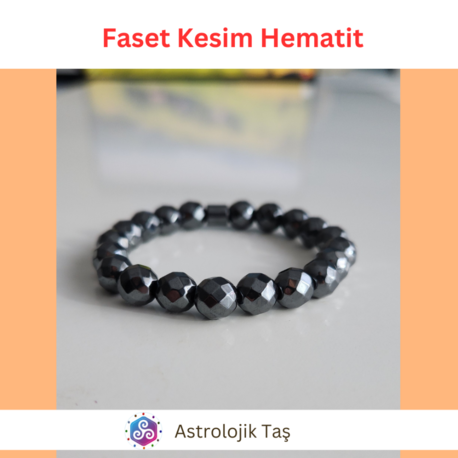 Faset Kesim Hematit  Asaleti Bilekliği
