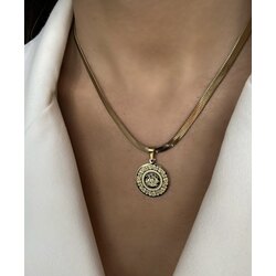 Çelik İtalyan Model Madalyon Kolye