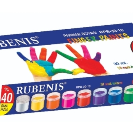 RUBENİS 10 RENK 30 ML.ŞİŞEDE PARMAK BOYA

