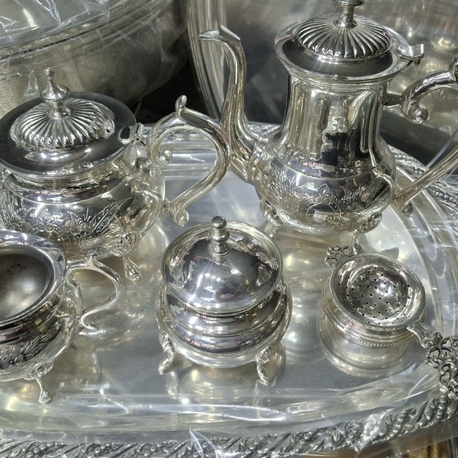 Gümüş Kaplama Çay Kahve Takımı