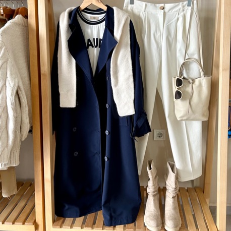 Lacivert Trenchcoat
