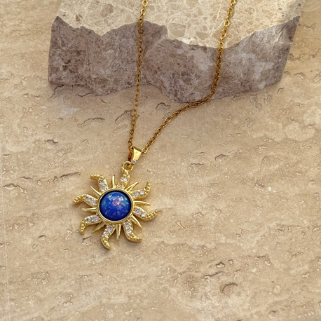 Sun gold opal kolye 