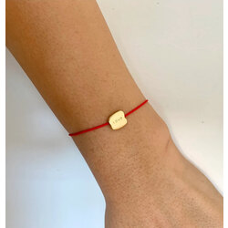 Love Yazılı Minimal Kırmızı Ip Bileklik