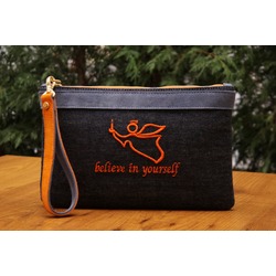 GANESHA DENİM SÜET CLUTCH