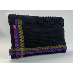 Juno Süet Detaylı Örgü Clutch