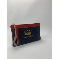 Ganesha Denim Süet Clutch