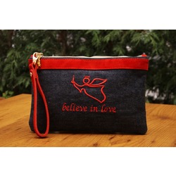 GANESHA DENİM SÜET CLUTCH