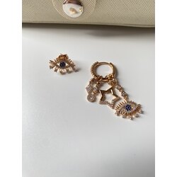Göz charm rose gold küpe