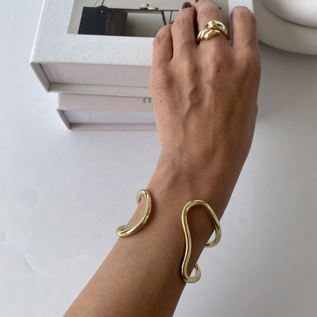 14k Altın Kaplama Gold Kelepçe
