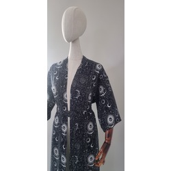 ASTROLOGY KİMONO ★ Astroloji Siyah Viskon Kimono Elbise