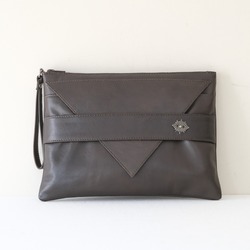  Lover Clutch Kahverengi Deri Portföy Çanta 