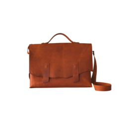 Atelier Nui ★Turuncu Hakiki Deri Traveler Laptop Çantası & Düzenleyici