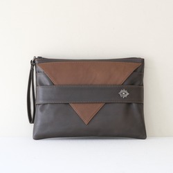 Brown Lover Clutch★  El yapımı Kahverengi Deri Portföy Çanta
