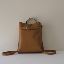  Nui Timeless Tan Backpack ★Zamansız Taba Deri Sırt Çantası