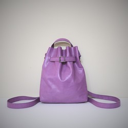 Violet Glober Leather Backpack ★ Nui Violet Deri Sırt Çantası