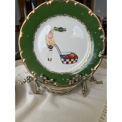Yeşil Dolce Gabbana Ayakkabı desenli Pasta tabağı