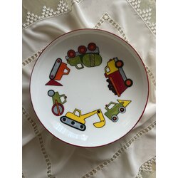 İnşaat konseptli çocuk tabağı