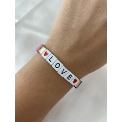 Square Love Porselen Kaplama Bileklik