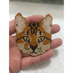 miyuki kedi broş (hardal renk)