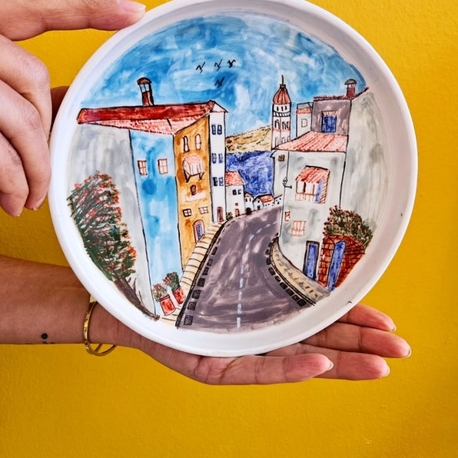 Seramik El Çizimi Tabak