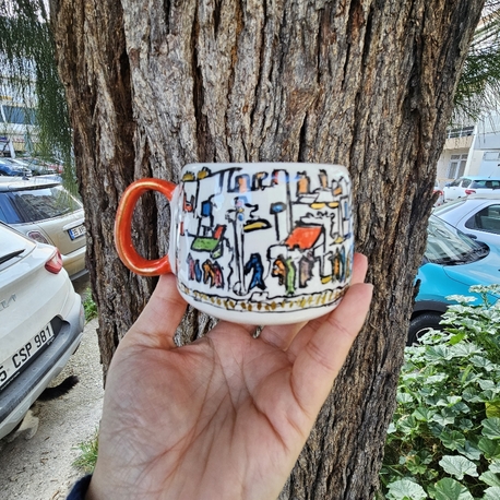 El Yapımı Seramik Fincan – Elde Çizilmiş Unique Çay & Kahve Fincanı 200 ml