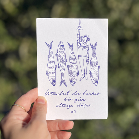 eyvah, oltaya düştük! -kartpostal