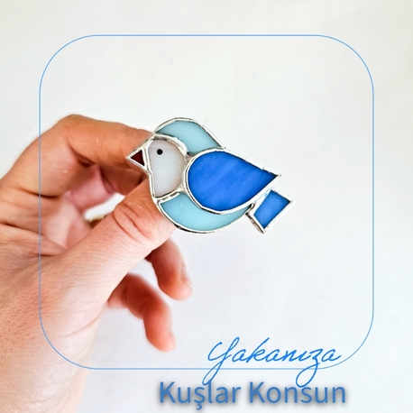 Mavi Kuş Broş
