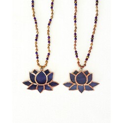 Doğal Taş Zincirli Lotus Kolye