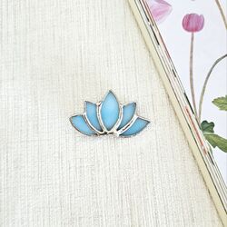 Mavi Lotus Broş