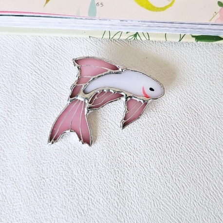 Pembe Koi Balık Broş
