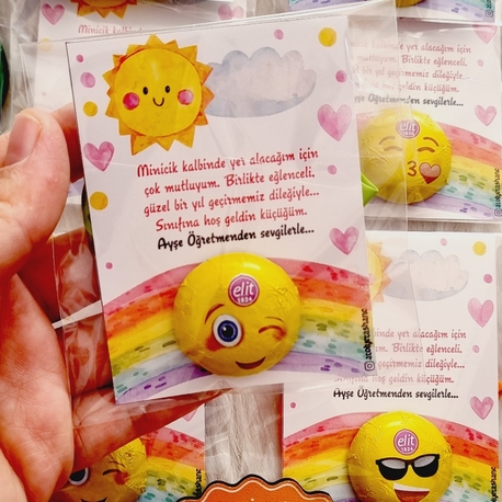 Emoji Çikolata + Okuluna Hoşgeldin Balon