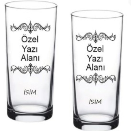 2 Lİ Özel Tasarım Yazdırılabilir Meşrubat Bardağı