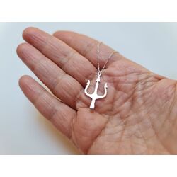 Gümüş Poseidon Mızrağı Kolye 
