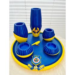 Fenerbahçe Vazo ve Mumluk Seti 
