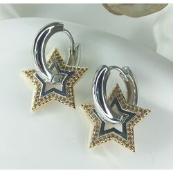 Yıldız charmlı silver küpe