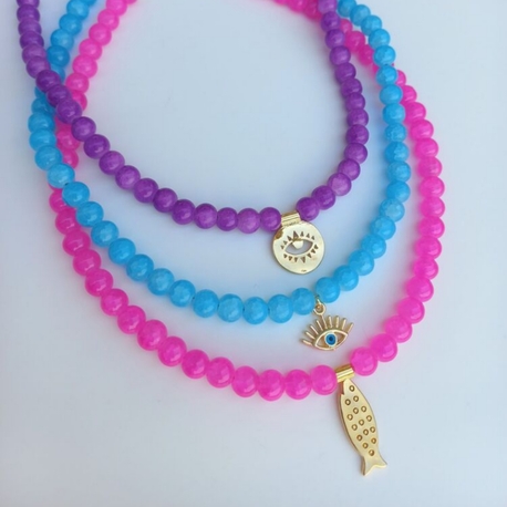 Pembe balık charm kolye 