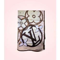 Lux İthal Marka %100 Vual İpek Şal - Soft Pembe/Kahve