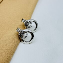 Üçlü tasarım halka küpe silver