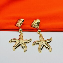 Deniz yıldızı gold küpe