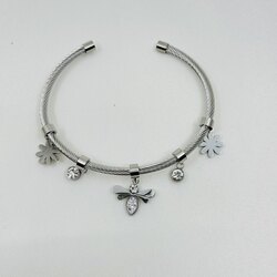 Lüks çelik silver kelepçe