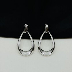 Oval halka silver küpe.