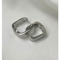 Dikdörtgen Silver Küpe