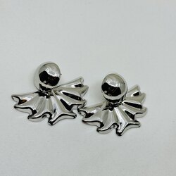 Özel seri yelpaze tasarım silver küpe