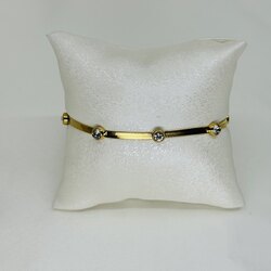 Taşlı gold çelik bileklik